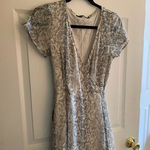 Snake skin flowy wrap dress